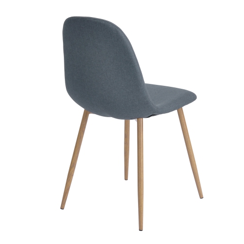 Set of 4 Eames Dining Chair Eiffel Leg Base Strong Metal Leg Fabric Seat Elegant(Blue)