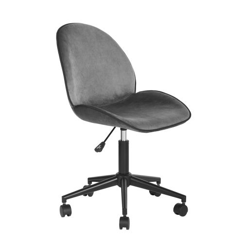 Fabric Velvet Modern Adjustable Desk Chair Home Office Chair Grey