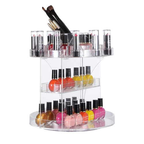360 Degree Rotating Acrylic Organzier for Multi-Function Makeup Organizer Cosmetic Storage Box