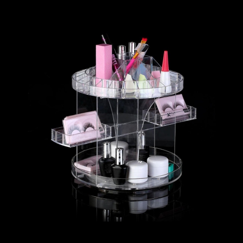360 Degree Rotating Acrylic Organzier for Multi-Function Makeup Organizer Cosmetic Storage Box