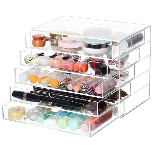 Acrylic Cosmetic Jewelry Storage Makeup Organizer Removable Drawer