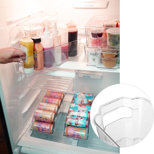 6-Piece Refrigerator Food Storage Container Bins Acrylic Fridge Bins and Freezer Organizer