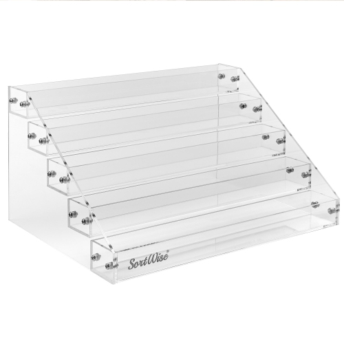 5 Tier Acrylic Lipstick Organizer, Nail Polish Makeup Case Cosmetic Stand Display Rack Holder
