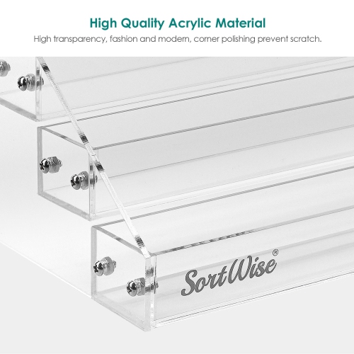 5 Tier Acrylic Lipstick Organizer, Nail Polish Makeup Case Cosmetic Stand Display Rack Holder