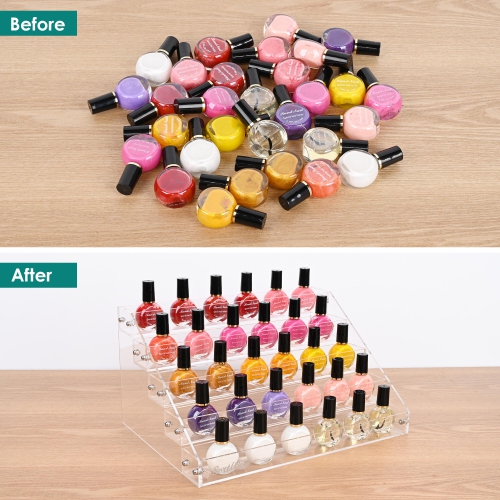 5 Tier Acrylic Lipstick Organizer, Nail Polish Makeup Case Cosmetic Stand Display Rack Holder