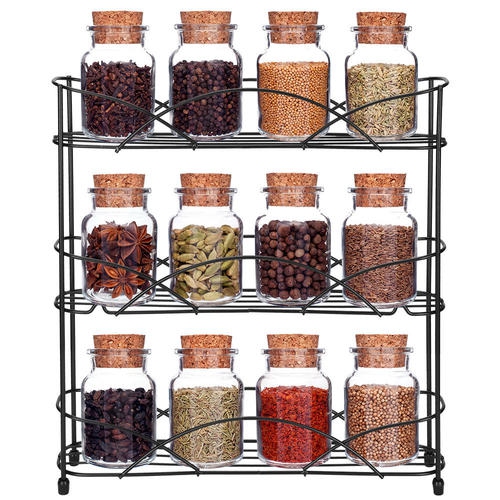 Sortwise 3 Tier Spice Rack Metal Kitchen Storage Organizer