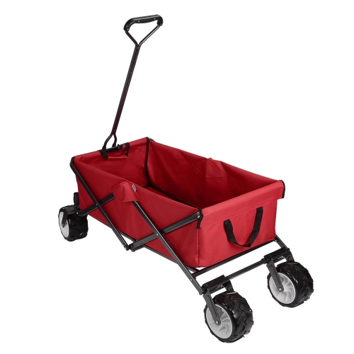 Collapsible Folding Outdoor Garden Cart ,Wheelbarrows Utility Wagon All-Terrain Shopping Cart with Swivel 360 degrees Wheels up to 165Lbs