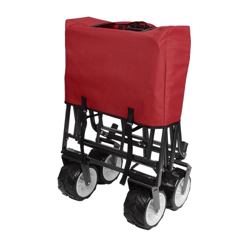 Collapsible Folding Outdoor Garden Cart ,Wheelbarrows Utility Wagon All-Terrain Shopping Cart with Swivel 360 degrees Wheels up to 165Lbs