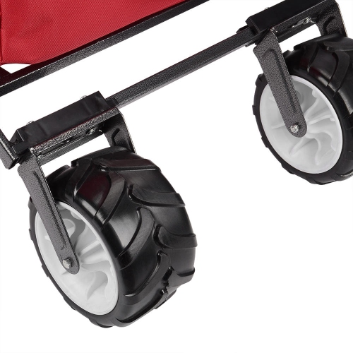 Collapsible Folding Outdoor Garden Cart ,Wheelbarrows Utility Wagon All-Terrain Shopping Cart with Swivel 360 degrees Wheels up to 165Lbs