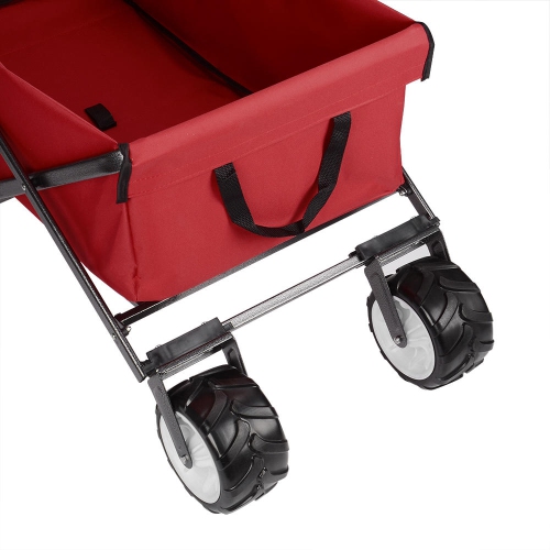 Collapsible Folding Outdoor Garden Cart ,Wheelbarrows Utility Wagon All-Terrain Shopping Cart with Swivel 360 degrees Wheels up to 165Lbs