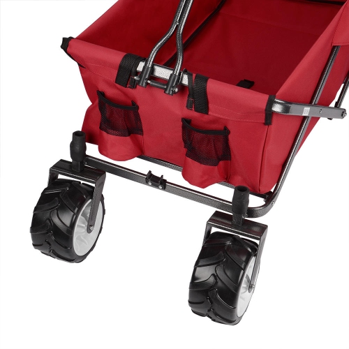 Collapsible Folding Outdoor Garden Cart ,Wheelbarrows Utility Wagon All-Terrain Shopping Cart with Swivel 360 degrees Wheels up to 165Lbs