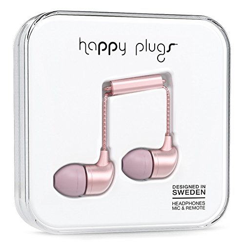 Happy Plugs 7836 In-Ear Headphones, Pink Gold