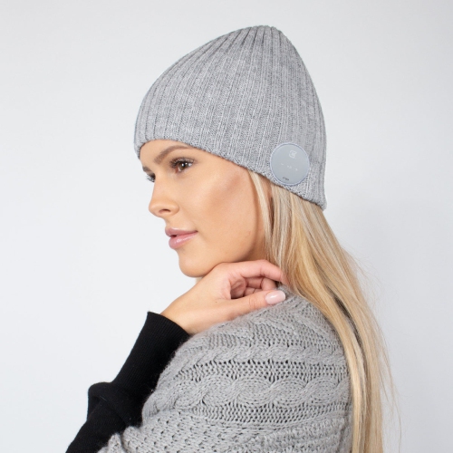 Bonnet Bluetooth nervuré large de Blu Tuque - Gris cendré
