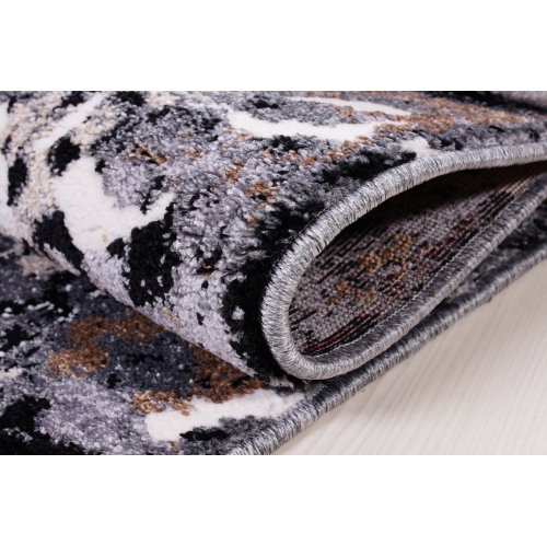 Grayton Traditional Gray Red Area Rug 3'9" x 5'5"