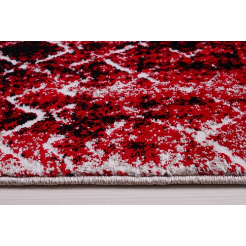 Verona Red Black Diamond Pattern Area Rug 7'10" x 10'5"