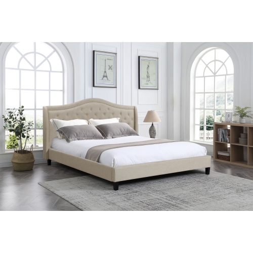 Husky® Lit Plateforme Twilight Rembourré - King - Beige