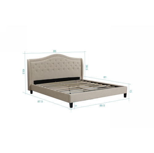 Husky® Lit Plateforme Twilight Rembourré - King - Beige