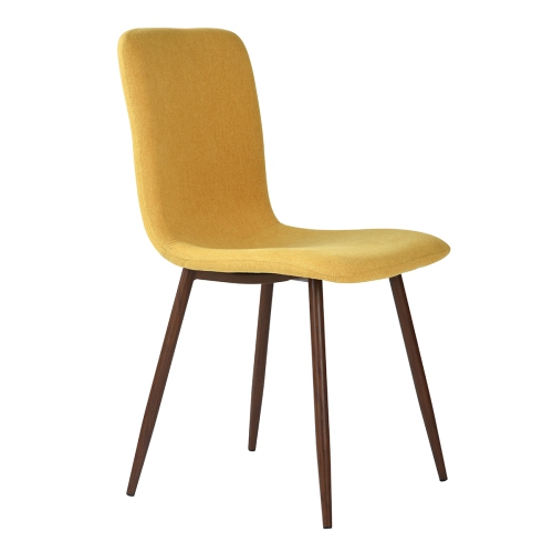 Set of 4 Eames Dining Chair Eiffel Leg Base Strong Metal Leg Fabric Seat Elegant(Yellow)