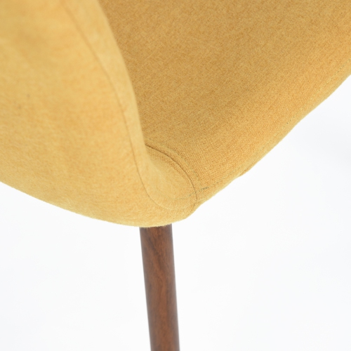 Set of 4 Eames Dining Chair Eiffel Leg Base Strong Metal Leg Fabric Seat Elegant(Yellow)