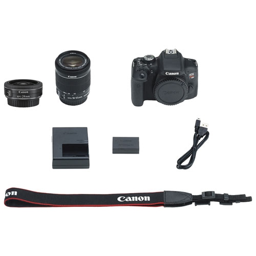 Canon EOS Rebel T6i DSLR Camera with 18-55mm/24mm Lenses