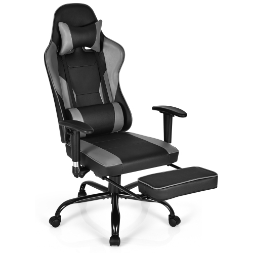 Image 1 of 10.. Costway Gaming Chair Racing High Back Office Chair w/ Footrest Black