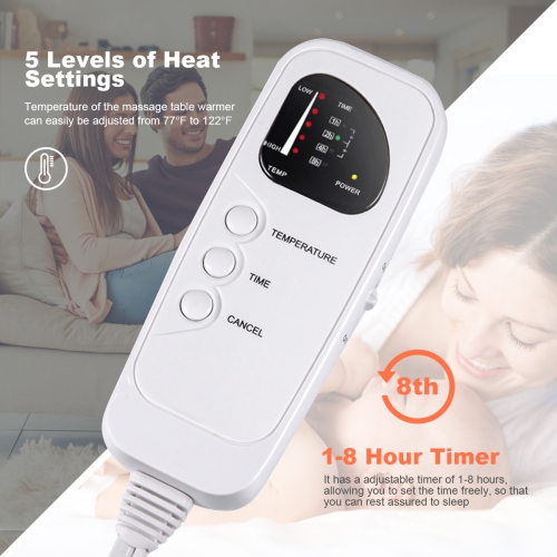 Cosway – coussin de table de massage chauffant numérique avec réglages de chaleur et protection automatique contre la surchauffe