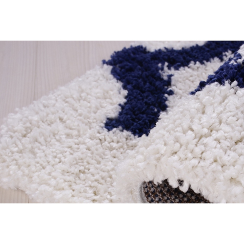 FES Shaggy – Tapis bleu foncé, 6 pi 5 po x 9 pi 5 po