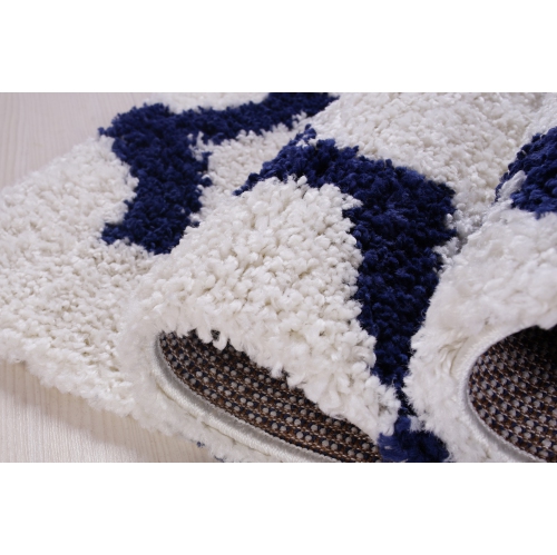 FES Shaggy – Tapis bleu foncé, 6 pi 5 po x 9 pi 5 po