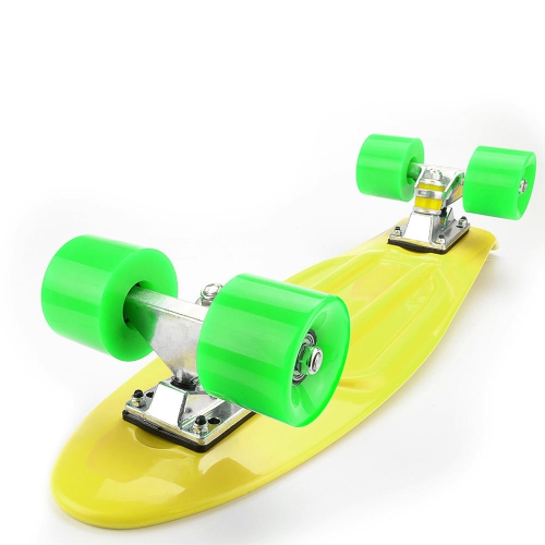 Planche à roulettes rétro en plastique de 22 po avec outil en T pour patin tout-en-un, planche à roulettes de banane de surf de rue Cruiser