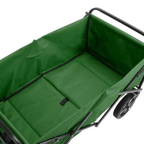 Outdoor Folding Wagons, Collapsible Camping Utility Wagon Carts Beach Garden Shopping Grocery Cart, Green