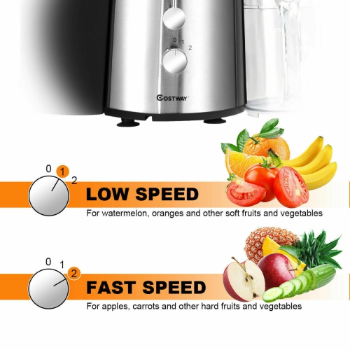 Costway Electric Juicer Wide Mouth Fruit & Vegetable Centrifugal Juice Extractor 2 Speed