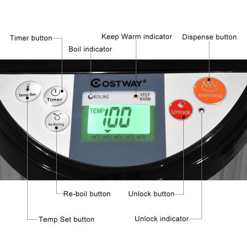 Costway 5L LCD Water Boiler & Warmer Electric Hot Pot Kettle Hot Water Dispenser