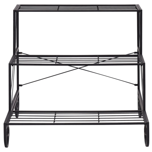 Costway 3 Tier Outdoor Metal Plant Stand Flower Planter Garden Display Shelf Rack