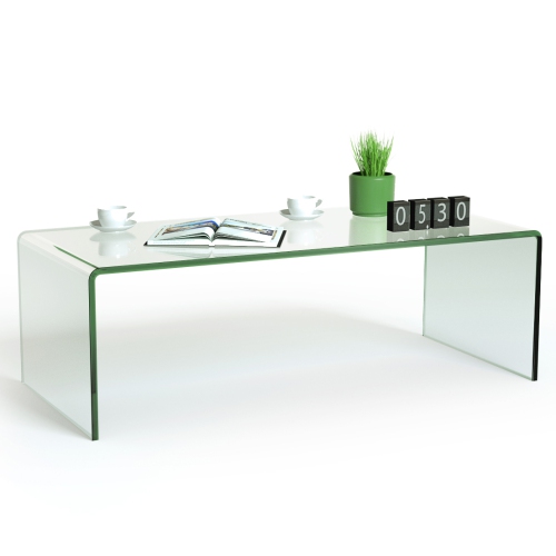Tempered Glass Coffee Table Accent Cocktail Side Table Living Room Furniture