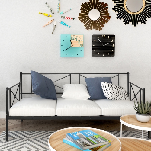 Metal Daybed Twin Bed Frame Stable Steel Slats Platform Base Bed Sofa LivingRoom