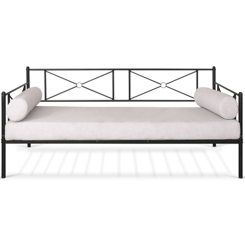 Metal Daybed Twin Bed Frame Stable Steel Slats Platform Base Bed Sofa LivingRoom