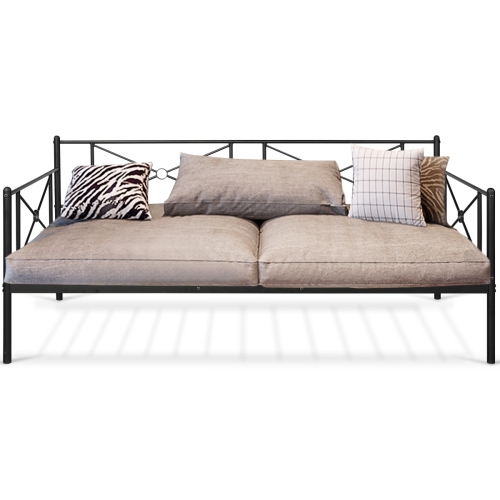 Metal Daybed Twin Bed Frame Stable Steel Slats Platform Base Bed Sofa LivingRoom