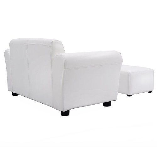 Costway Kids Sofa Armrest Chair Couch Lounge Children Birthday Gift w/ Ottoman White