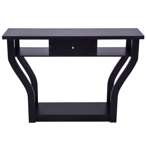 Costway Black Accent Console Table Sofa Entryway Hallway Hall Furniture W/ Drawer