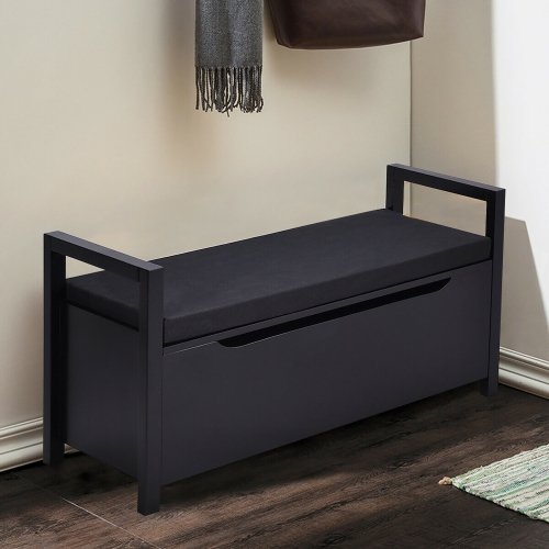 Banc de rangement pour chaussures de Costway avec pouf et siège coussiné pour chambre d'entrée
