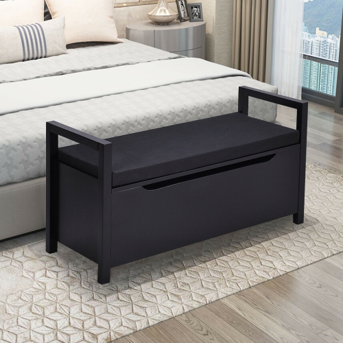 Banc de rangement pour chaussures de Costway avec pouf et siège coussiné pour chambre d'entrée