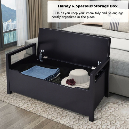 Banc de rangement pour chaussures de Costway avec pouf et siège coussiné pour chambre d'entrée