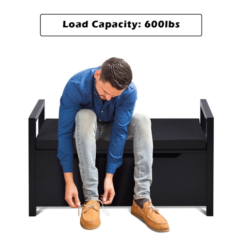 Banc de rangement pour chaussures de Costway avec pouf et siège coussiné pour chambre d'entrée