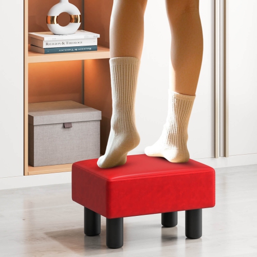 Costway Modern Foot Stool with Storage w/Hidden Storage Space PU Leather Ottoman