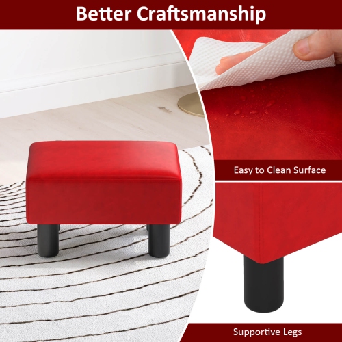 Costway Modern Foot Stool with Storage w/Hidden Storage Space PU Leather Ottoman