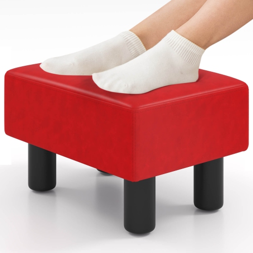 Costway Modern Foot Stool with Storage w/Hidden Storage Space PU Leather Ottoman