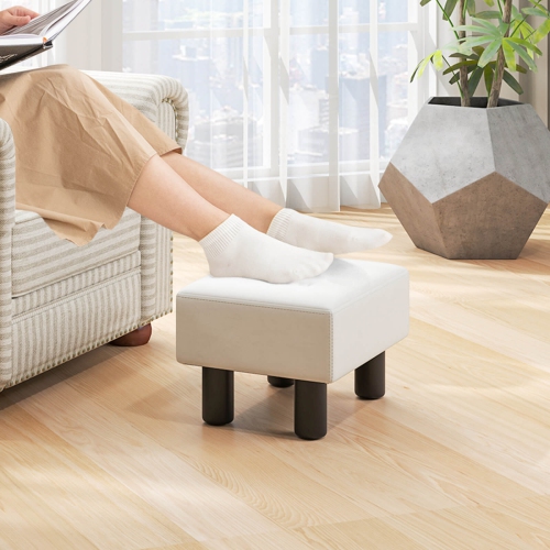 Tabouret moderne Costway avec rangement et pouf en cuir PU avec espace de rangement dissimulé