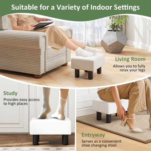 Tabouret moderne Costway avec rangement et pouf en cuir PU avec espace de rangement dissimulé