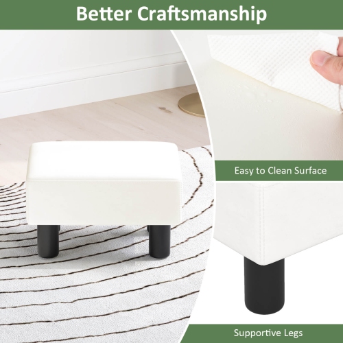 Tabouret moderne Costway avec rangement et pouf en cuir PU avec espace de rangement dissimulé