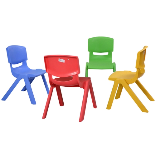 Costway Set of 4 Kids Plastic Chairs Stackable Play and Learn Furniture Colorful